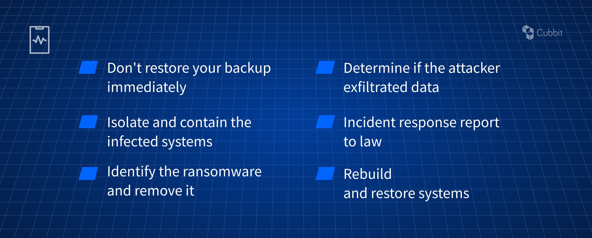 checklist on how to recover from a ransomware attack